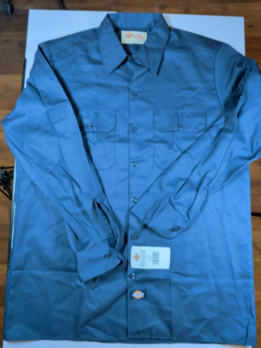 Dickies Long Sleeve Work Shirt Men's Blue 16/16.5 x 34-35 NWT Button Up